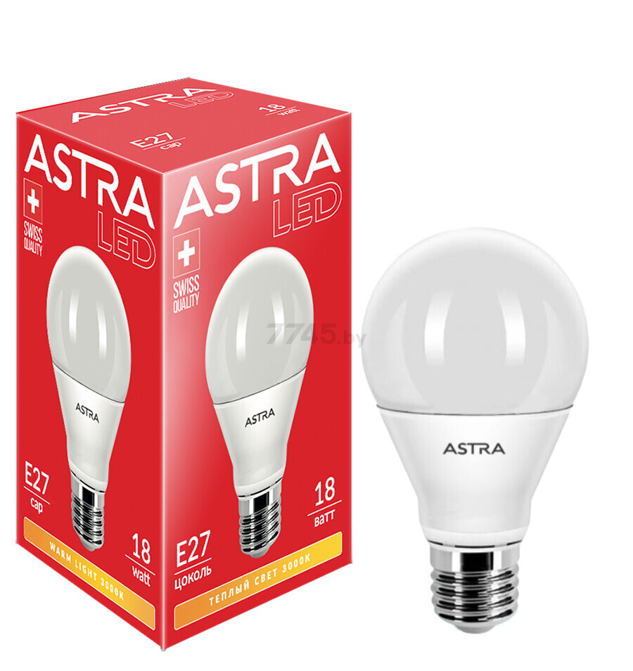 Лампа светодиодная E27 ASTRA A70 18 Вт 3000К - Фото 2